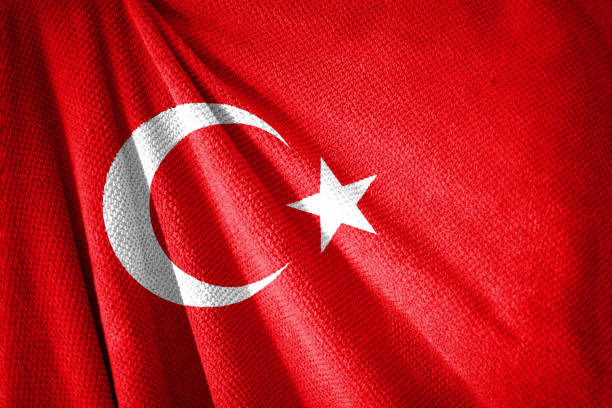 istock Turkish  flag on towel surface illustration with 1369806558