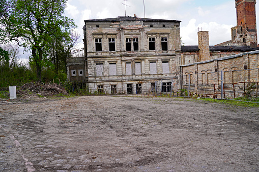 old villa and storage buildings in the building complex of the Boellberger Mill in Halle Saale