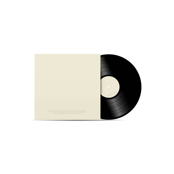 istock Mockup of vinyl music disc. Music lp retro vinyl disc template. 3d realistic vector illustration isolated on white background. 1369812920