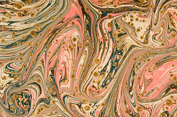 Marble designed paper in black and red
