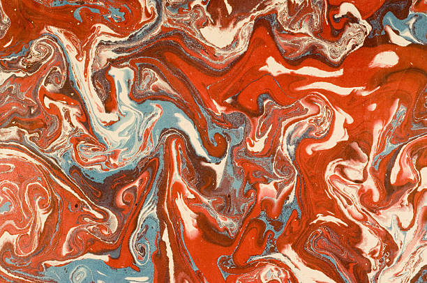 Czerwony i niebieski marbled papieru – zdjęcie