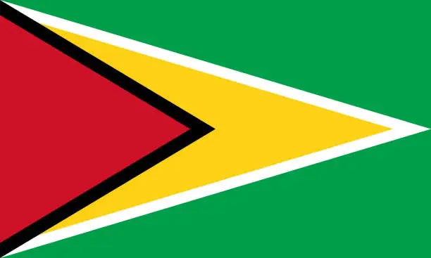 Vector illustration of Flag of Guyana National Flag Vektor Illustration