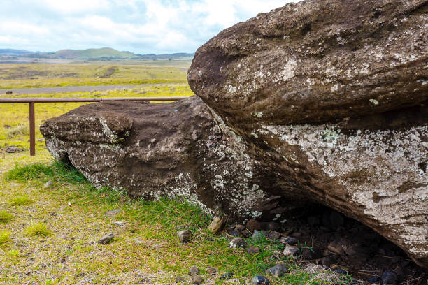 istock Fallen moai statue in the field, close to Ahu Hanga Tetenga, Easter Island, Chile, Polynesia 1369833450