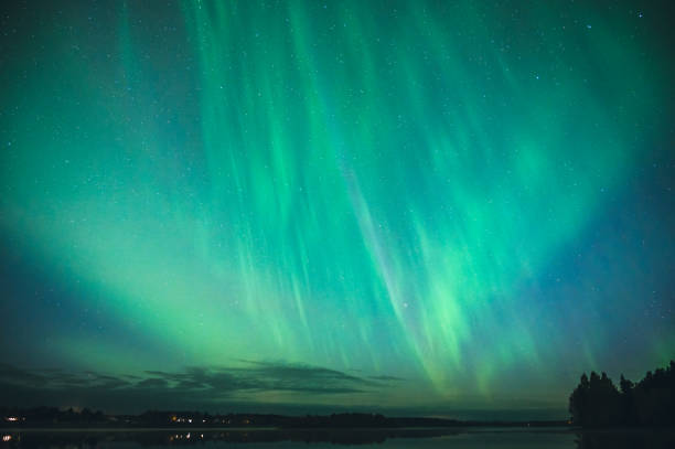 Colours of nature Aurora was very strong this time of the year and luckily, I was visting the Finnish lapland during the autumn 2021. It was around the midnight, the sky was filled with auroras and I was happy like a child. finnish lapland autumn stock pictures, royalty-free photos & images