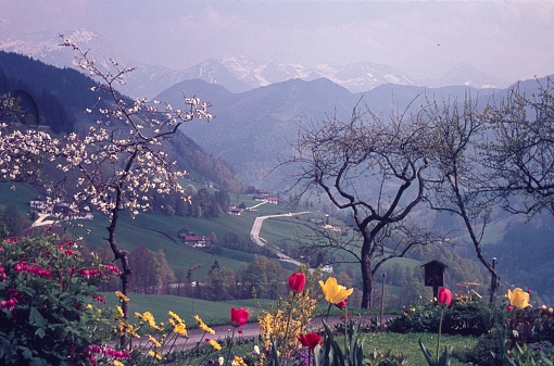 Ramsau, Berchtesgadener Land, Bavaria, Germany, 1975. In the Berchtesgaden Alps looking towards the Göll massif.