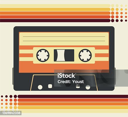 istock Retro Music Party and Vintage Music Cassette Poster in Retro Desigh Style. Disco Party 60s, 70s, 80s. 1369842338