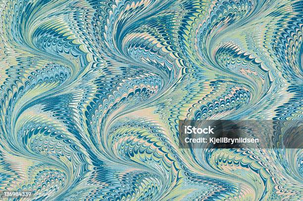 A Blue Marbled Paper Background Stock Photo - Download Image Now - Marbled Effect, Paper, Textured