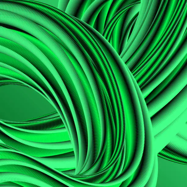 Vector illustration of Abstract 3d rendering of twisted lines. Modern background design, illustration of a futuristic shape. eps 10