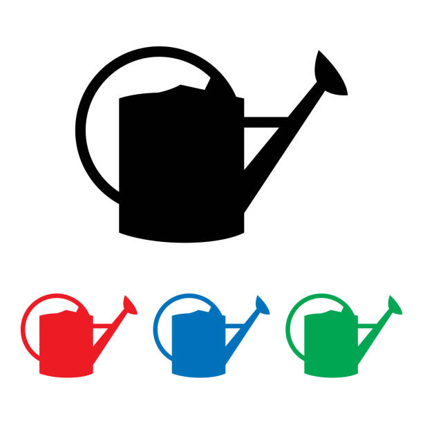 ilustrações de stock, clip art, desenhos animados e ícones de watering can icons set.jpg - watering can illustrations