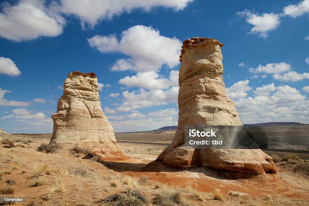 Elephant Feet The "Elephant Feet" formations in Arizona, near Monument Valley. Architectural Column Stock Photo