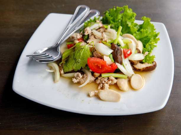 istock Yum Hed Con, Thai Mushroom and Mix Vegetables Spicy Salad, 1369854534