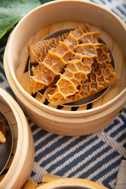 Close-up of traditional Chinese dim sum- stew tripe stock photo