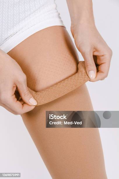 Compression Hosiery Medical Compression Stockings And Tights For Varicose  Veins And Venouse Therapy Socks For Man And Women Clinical Compression  Knits Comfort Maternity Tights For Pregnant Women Stock Photo - Download  Image