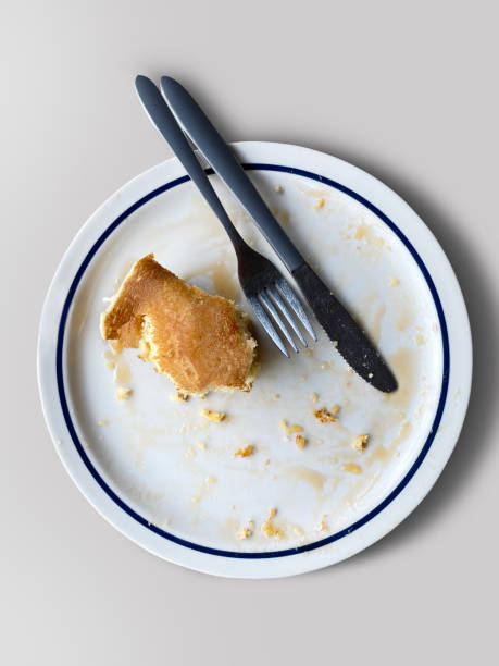 fin de un delicioso desayuno - empty fork fotografías e imágenes de stock