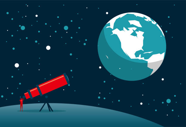 ilustraciones, imágenes clip art, dibujos animados e iconos de stock de espacio exterior - surveillance world map globe planet