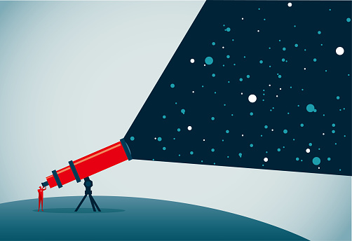 astronomical telescope observing the universe. commercial illustrator