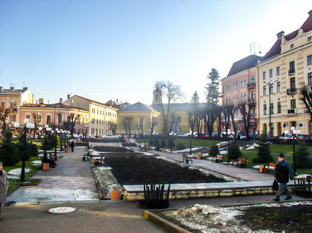 January 12, 2011. Kyiv, Ukraine. Views of the streets of Ukraine. Kiev is a city full of different architectural features. It is home to many colleges and business. Tourists to the area will have many opportunities to view its beautiful architecture.
