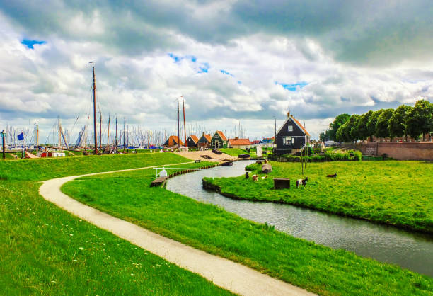 istock Typical Dutch farm pastoral style. 1369887923