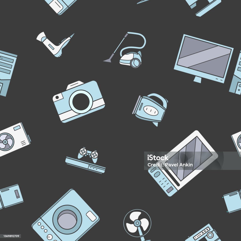 Random Electronics Devices Background Electronics 01 Background Chaos 03 Stock Illustration - Download Image ...