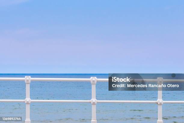 Seascape From San Lorenzo Beach Waterfront Promenade In Gijón Spain Stock Photo - Download Image Now