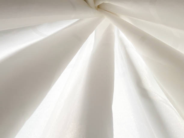 istock Background of white folded shower curtain 1369895498