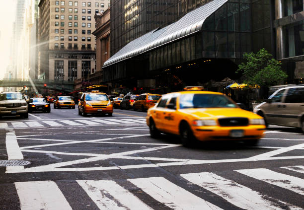 istock New York City Rush Hour Yellow Cabs. 1369904061
