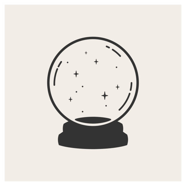 Web Magic crystal ball with stars inside. Symbol of magic and witches. Vector illustration. Good for the design magic and spirit shops and merchandise, t-shirt, poster and cards. fortune telling stock illustrations