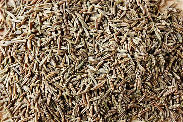 close up dried caraway-seeds