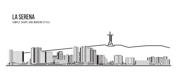 ilustraciones, imágenes clip art, dibujos animados e iconos de stock de cityscape building abstract forma simple y arte de estilo moderno diseño vectorial - la serena - región de coquimbo