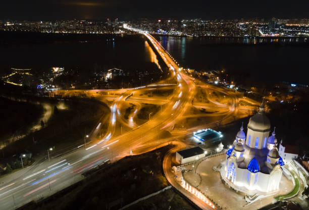 istock Lights of night Kyiv from above 1369908907