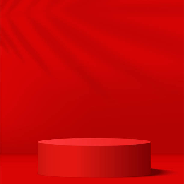 абстрактный фон с красным цветом подиума для презентации. вектор - rust free stock illustrations