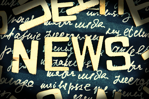 Different letters and the word News
