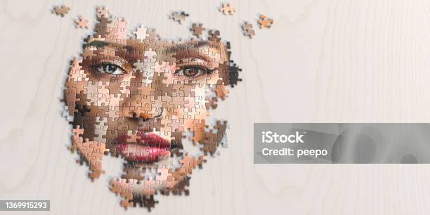 Jigsaw Puzzle Of Multiethnic Female Face Stock Photo - Download Image Now - Diversity, Social Inclusion, Jigsaw Puzzle