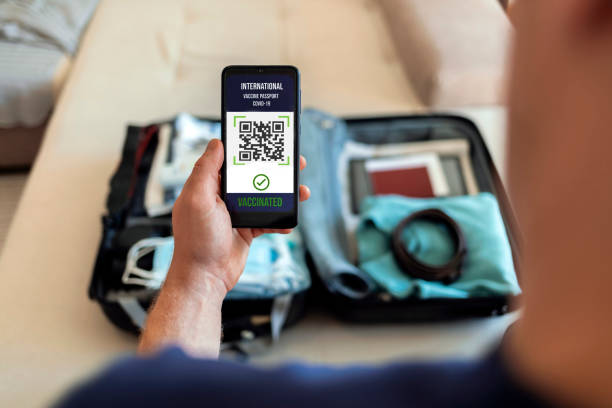 istock Vaccinated person using digital health passport. 1369916808