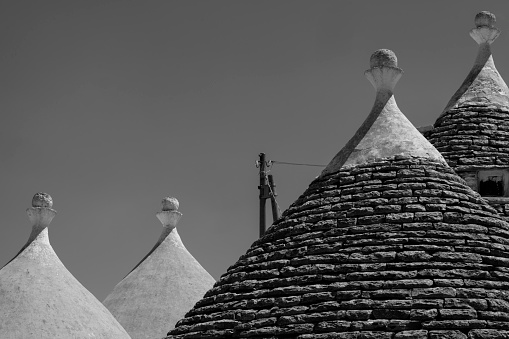 A view over the terracotta rooftops of whitewashed houses of the city of Evora in the Alentejo Province of Portugal.