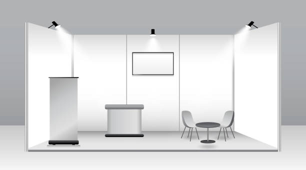 istock set of realistic trade exhibition stand or white blank exhibition kiosk or stand booth corporate commercial. eps vector 1369922450