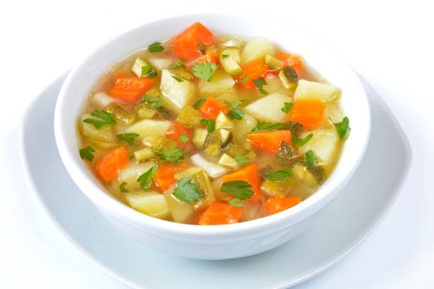 sopa de pepino - sopa de verduras fotografías e imágenes de stock