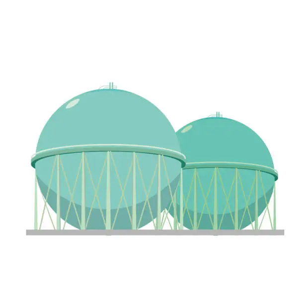 Vector illustration of Spherical gas holder