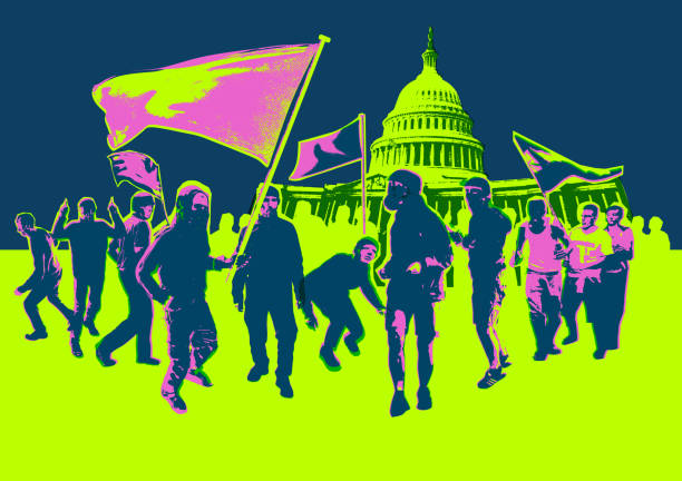 randalierer auf dem capitol hill - right wing stock-grafiken, -clipart, -cartoons und -symbole