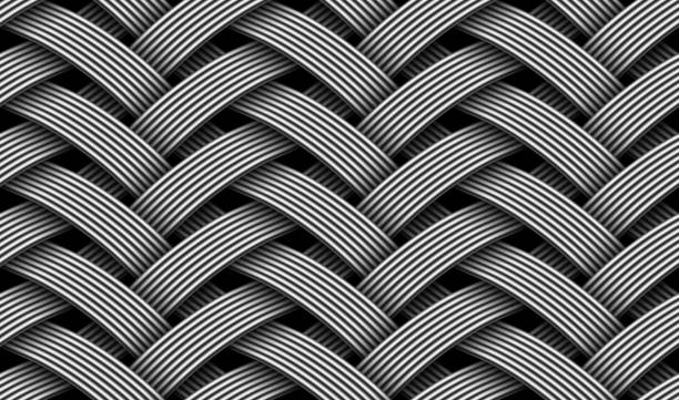 бесшовный 3d рисунок елочки с металлическими волокнами. векторная повторяющаяся фоновая иллюстрация. - wire mesh textile mesh backgrounds stock illustrations