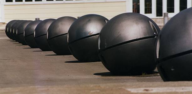 Round Lights in a Row stock photo