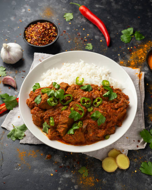 istock Traditional Beef curry with rice and Spicy 1369931112