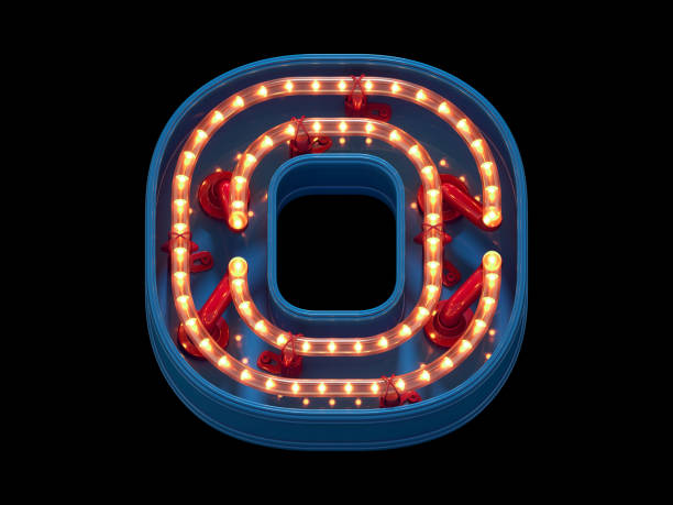 istock Led dots neon font. Letter O 1369933177