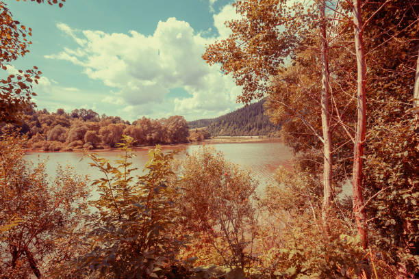 Beautiful mountain lake in autumn