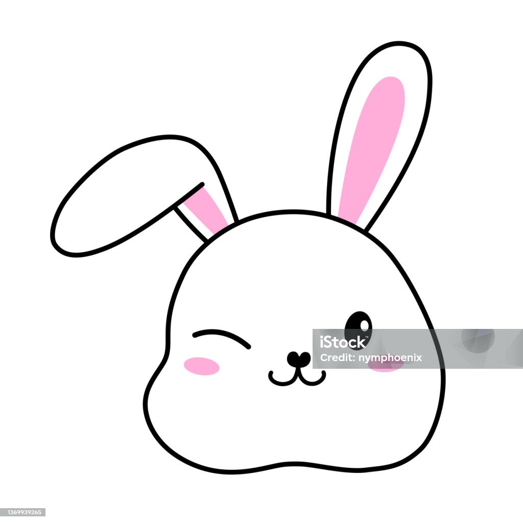 Smiling Rabbit Head Cute Smiling Rabbit Head Stock Illustration - Download Image Now ...