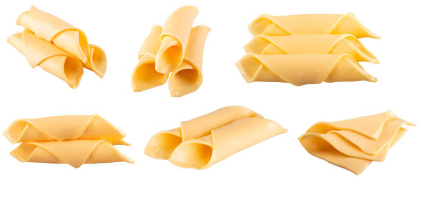 istock Sandwich cheese slices isolated on a white background 1369941491