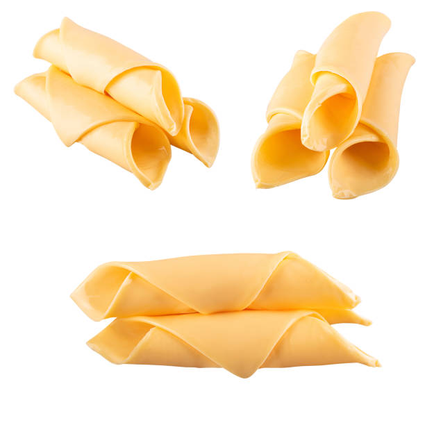 istock Sandwich cheese slices isolated on a white background 1369941501