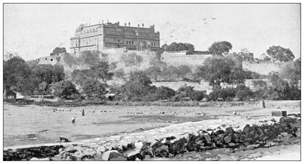 istock Antique travel photographs of India 1369941837