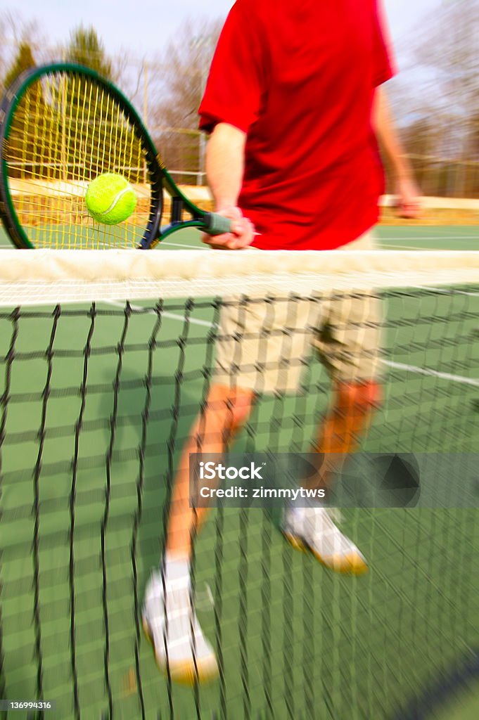 テニスのアクション - 1人のロイヤリティフリーストックフォト