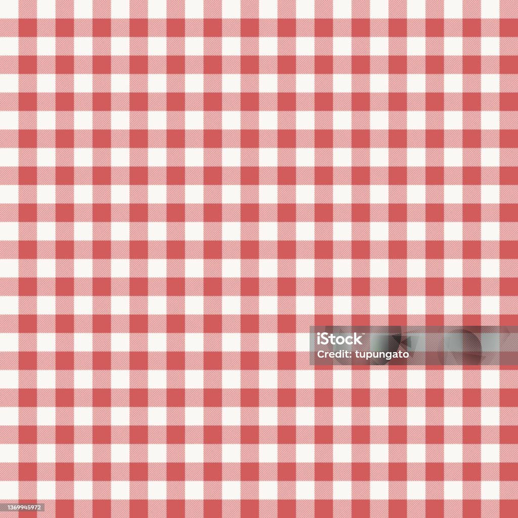Red Table Pattern Red White Gingham Tablecloth Pattern Stock Illustration - Download ...